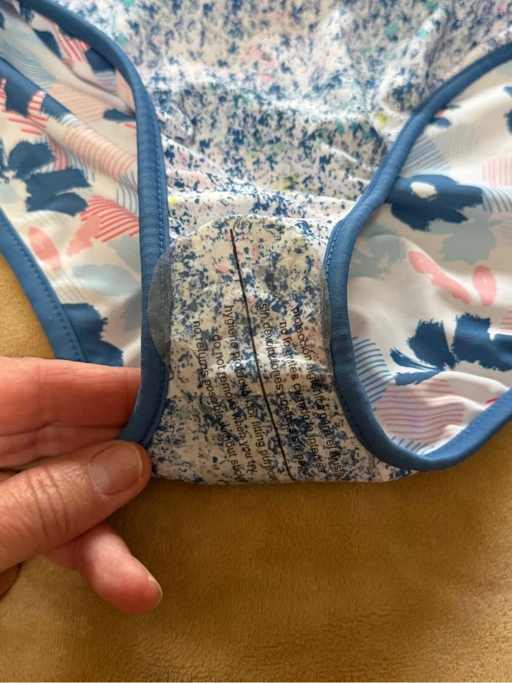 New Eddie Bauer Girls' Blue Floral Reversible Two-Piece Swim Set 14/16